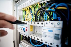 Close up of electrician work